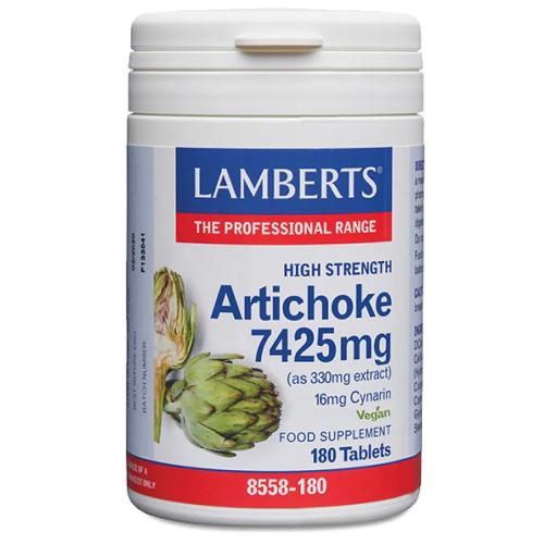 Lamberts High Strength Artichoke Extract 7425mg Food Supplement Συμπλήρωμα Διατροφής με Αγκινάρα για την Διατήρηση της Υγείας του Ήπατος & την Σωστή Λειτουργία της Πέψης 180tabs
